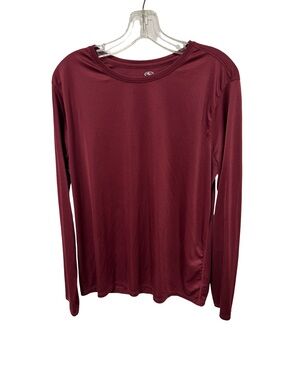 Athletic Works Long Sleeve Crew Neck Top - Burgundy